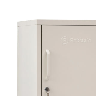 ArtissIn Bedside Table Metal Cabinet - White