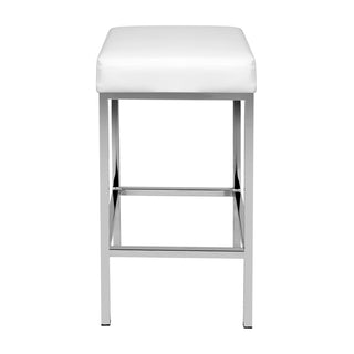 Artiss 2x Bar Stools Leather Padded Metal White