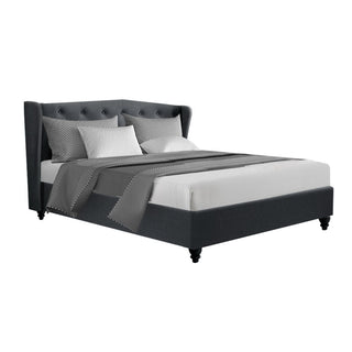 Artiss Bed Frame Queen Size Charcoal PIER