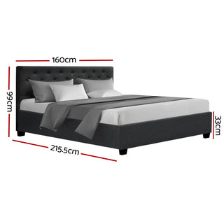 Artiss Bed Frame Queen Size Gas Lift Charcoal VILA