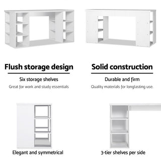 Artiss Computer Desk Bookshelf White 150CM