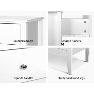 Artiss 3 Chest of Drawers - BRITTANY White
