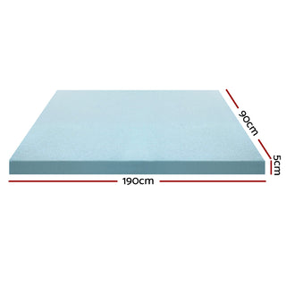 Giselle Bedding Memory Foam Mattress Topper Cool Gel 5cm Single