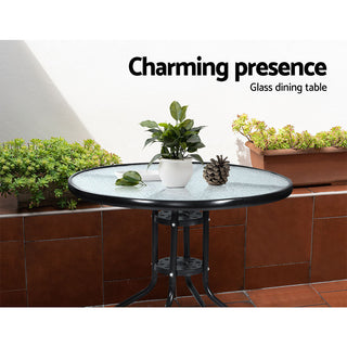 Gardeon 3PC Bistro Set Outdoor Furniture Rattan Table Chairs Cushion Patio Garden Ezra
