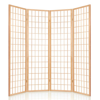 Artiss 4 Panel Room Divider Screen 174x179cm Natural