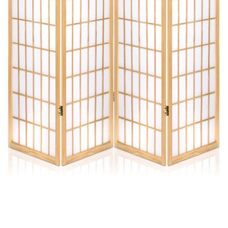 Artiss 4 Panel Room Divider Screen 174x179cm Natural