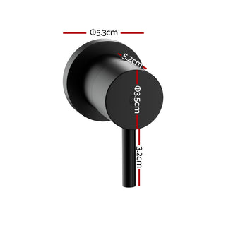 Cefito Basin Twin Tap Wall Round Brass Faucet Shower Bathtub Black