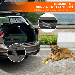 Furtastic Foldable Plastic Dog Ramp with Synthetic Grass