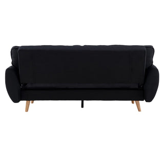 Sarantino 3 Seater Modular Linen Fabric Sofa Bed Couch Futon Suite - Black