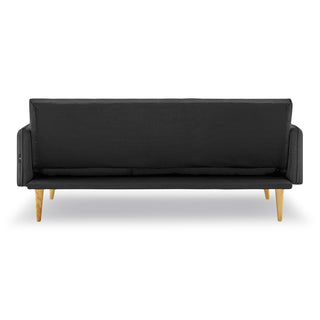 Sarantino 3 Seater Modular Linen Fabric Sofa Bed Couch - Black