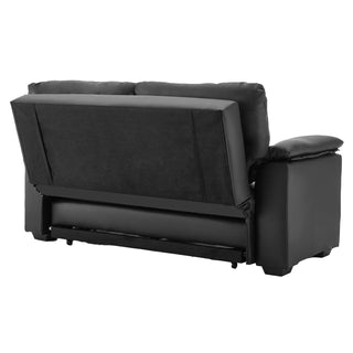Sarantino Faux Leather Sofa Bed Couch Lounge - Black