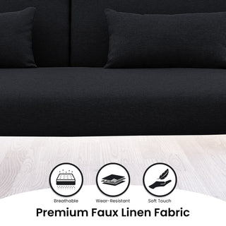 Sarantino  Mia 3-Seater Sofa Bed with Chaise & 3 Pillows - Black