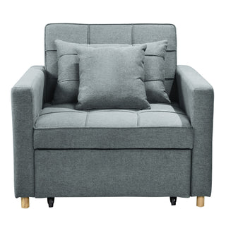Sarantino Suri 3-in-1 Convertible Sofa Chair Bed -  Airforce Blue