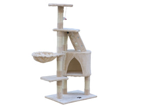 YES4PETS 120 cm Multi level Cat Kitten Scratching Post Tree-Beige