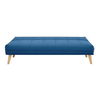 Jovie 3 Seater Sofa Queen Bed Fabric Uplholstered Lounge Couch - Blue