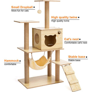 Modern Multi-Level Cats Tree Kittens Scratching Posts Sisal Rope Soft Nest Bed Cat Furniture Tree