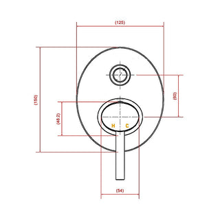Chrome Bathroom Shower Wall Mixer Diverter w/ WaterMark