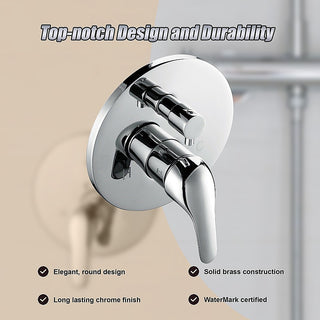 Chrome Bathroom Shower Wall Mixer Diverter w/ WaterMark