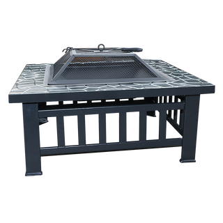 18" Square Metal Fire Pit Outdoor Heater
