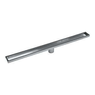 800mm Tile Insert Shower Bathroom Stainless Steel Grate Drain w/Centre outlet Floor Waste