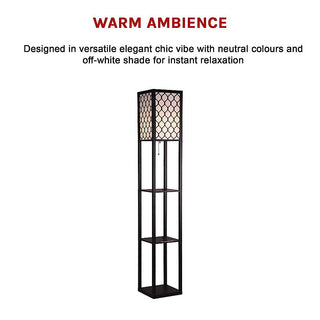 Shelf Floor Lamp - Shade Diffused Light Source with Open-Box Shelves