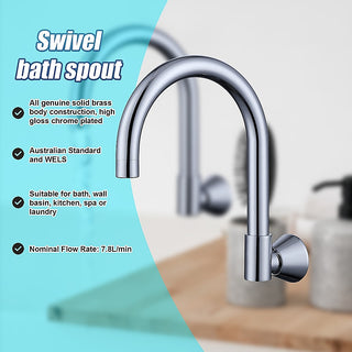 High Reach Swivel Wall Kitchen Laundry Bath Basin Spout