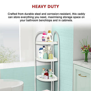 Shower Corner Shelf White Caddy Bathroom Shelves Organiser Bath Storage Rack 4