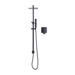 WELS 8" Rain Shower Head Set Square Dual Heads Faucet High Pressure With Mixer