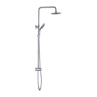 WELS 8" Rain Shower Head Set Rounded Dual Heads Faucet High Pressure Hand Held