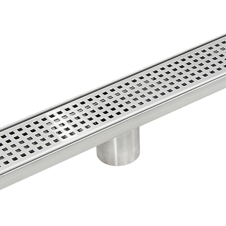 900mm Bathroom Shower Stainless Steel Grate Drain w/Centre outlet Floor Waste Square Pattern