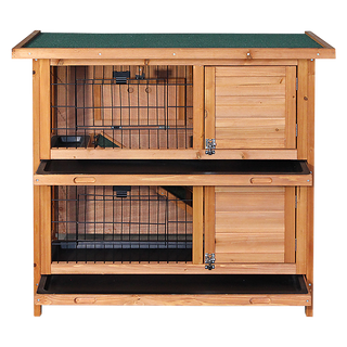 Large Rabbit Hutch with BASE Chicken Coop 2 Storey Guinea Pig Pet Cage House