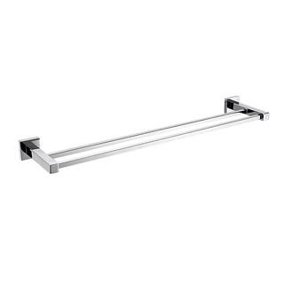 Double Classic Chrome Towel Bar Rail Bathroom