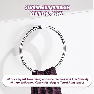 Classic Chrome Towel Bar Rail Ring Bathroom