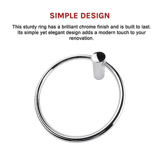 Classic Chrome Towel Bar Rail Ring Bathroom