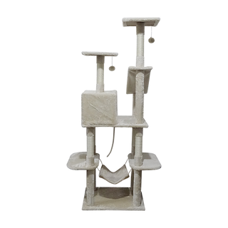 171cm Cat Tree Trees Scratching Post Scratcher Tower Condo House - Beige