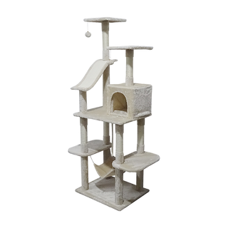 171cm Cat Tree Trees Scratching Post Scratcher Tower Condo House - Beige