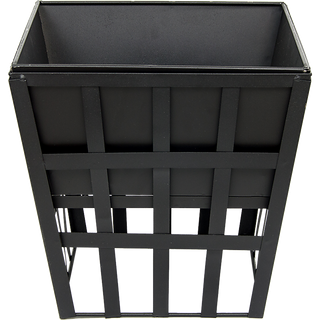 Black Fire Pit Square Log Patio Garden Heater Outdoor Table Top BBQ Camping