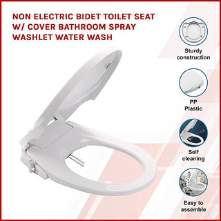 Non Electric Bidet Toilet Seat W/ Cover Bathroom Spray Water Wash