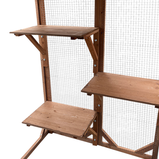 180cm Large Cat Enclosure Wooden Outdoor Cage with 3 Platforms