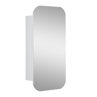 Rectangle Wall Hung Bathroom Mirror Shaving Cabinet Vanity Matte White