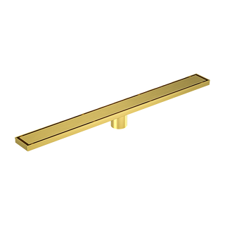 1000mm Tile Insert Bathroom Shower Brushed Brass Grate Drain w/Centre outlet Floor Waste