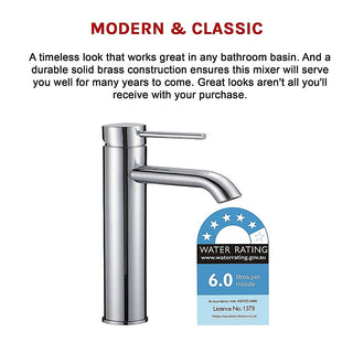 Tall Basin Mixer Tap Faucet -Kitchen Laundry Bathroom Sink
