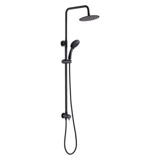 WELS 8" Rain Shower Head Set Rounded Dual Heads Faucet High Pressure Hand Held