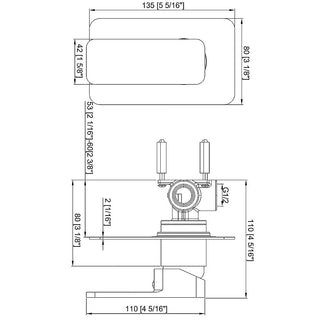 Single Square Shower Bath Mixer Tap Bathroom WATERMARK Approved in Chrome